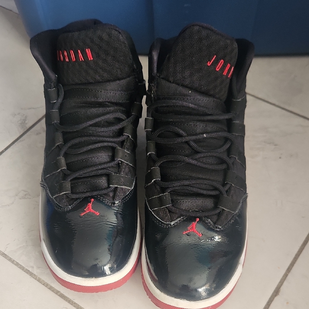 Jordan Black and Red High-Top Sneakers